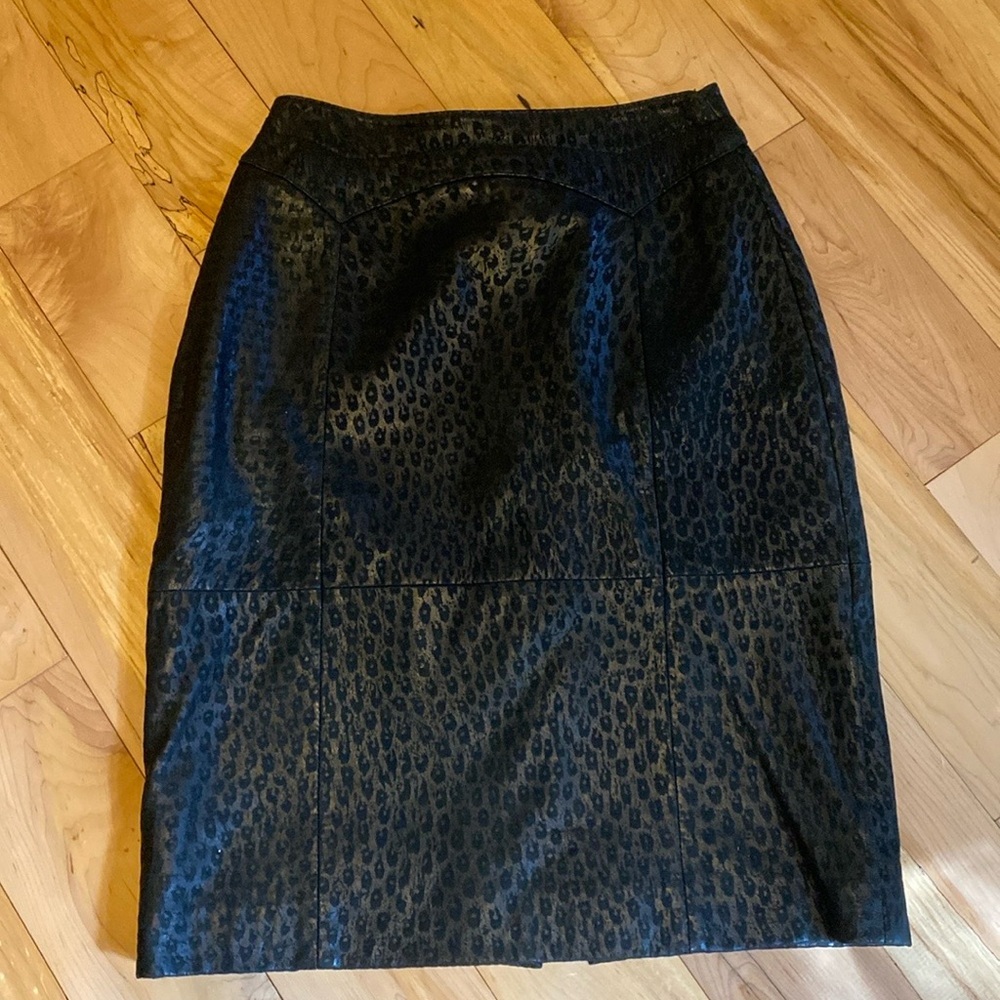 Vintage Dita Martin Design Elegant Black Leather Skirt